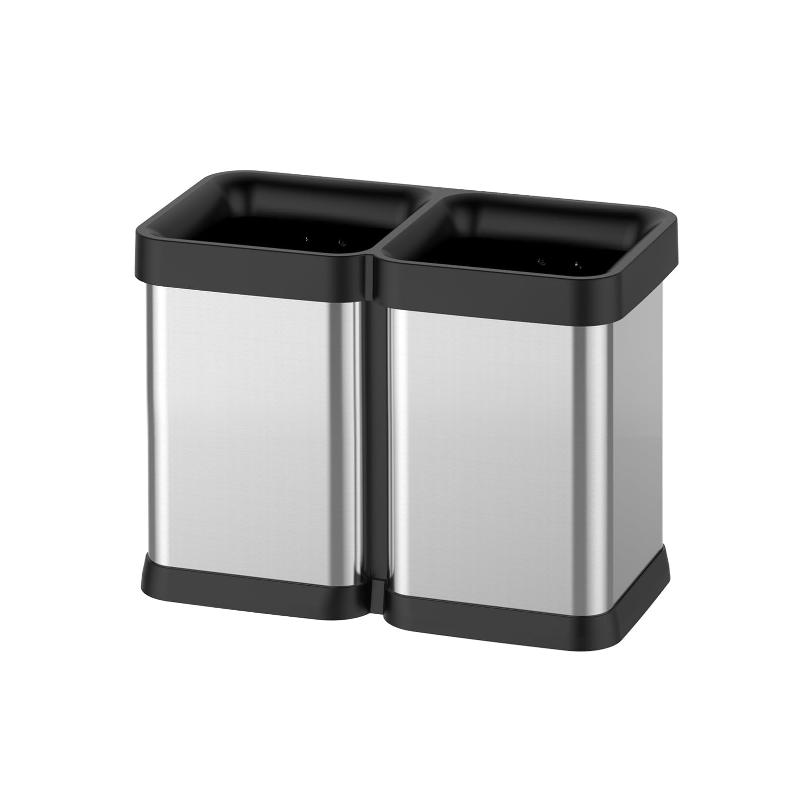 4 10 Gallon Dual Trash And Recycling Bin Open Top 40l(2x20l) Fingerprint Proof