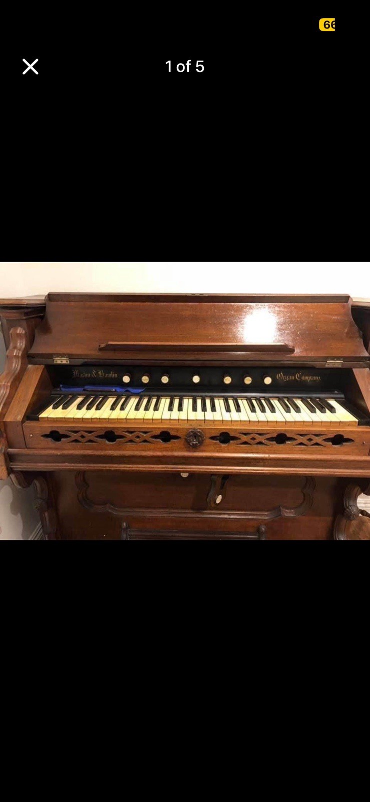 Antique Mason & Hamlin Pump Organ – 1880s Resonant Case Cabinet Organ – Style S