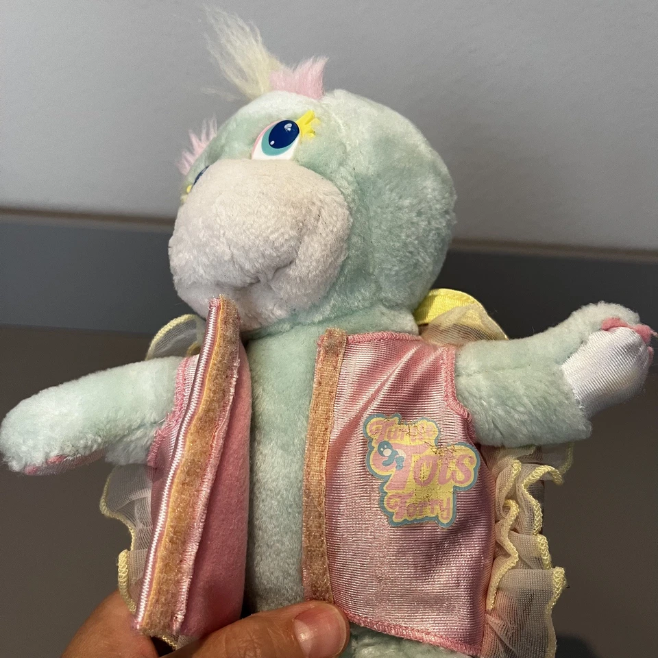 Mochila Mattel Turtle Tots Torry 1988 de colección 9" de peluche concha Foto 4 de 4