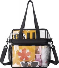 Lyingflat Clear Bag for Stadium Events, 12x6x12 Approved Black