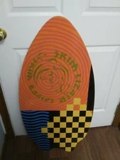 Skim Lizard Wooden Boogie Surf Wave Board Island Orange Blue 41"