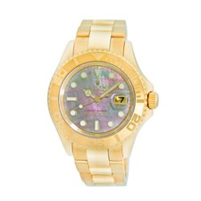 ROLEX 18K Yellow Gold 40mm Yacht-Master Black MOP Dial 16628 Warranty Box