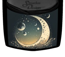 Light Moon Landscape Crescent Blue Gold Hood Wrap Vinyl Graphic Decal 58