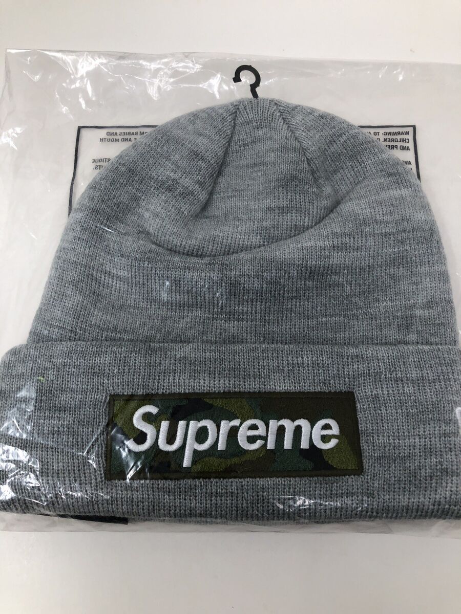 Supreme New Era Box Logo Beanie Hat Cap Heather Grey Gray Supreme New Era Box Logo Beanie Hat Cap Heather Grey Gray