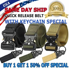MEN Casual Military Tactical Army Adjustable Quick Release Belts Pants Waistband