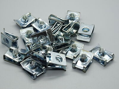 10 Blechmutter M4 Klemmen Schnappmutter Federmutter Clips für KFZ Motorrad Mofa