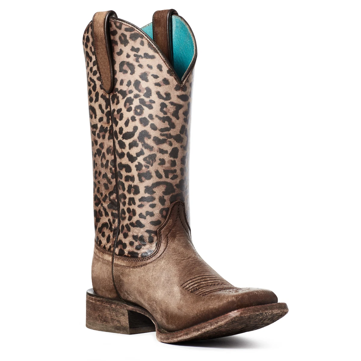 Ariat Ladies Circuit Savanna Leopard Print Square Toe Boots