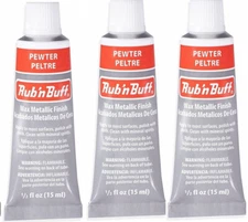 M00227x3 MOREZMORE Fresh Amaco Rub 'n Buff PEWTER 3 Pack Wax Metallic Finish