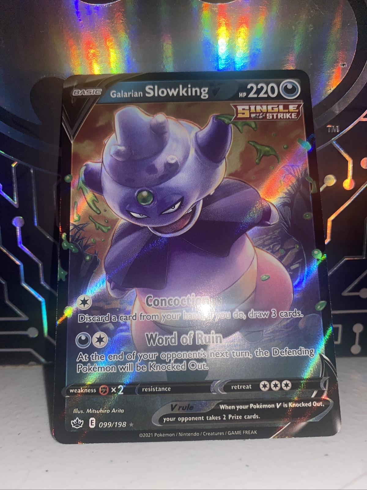 Galarian Slowking V - 099/198 - Ultra Rare Chilling Reign Near Mint Pokemon TCG