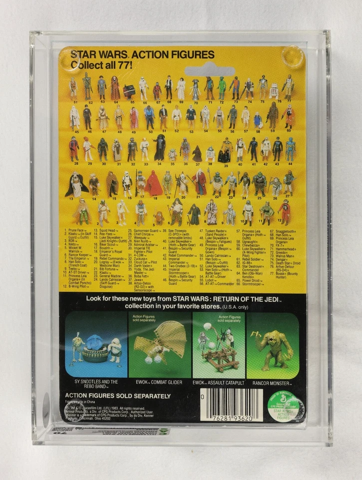 Kenner Star Wars ROTJ Люк Скайуокер 77 задняя карта стрелка редкая CAS AFA 70 отдельно - Изображение 2 из 4