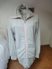 Felpa/Vestaglia Intimissimi Tg. M Grigio Perla Rifiniture Rosa Lunga 80 cm.