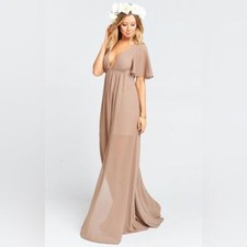 Show Me Your Mumu Faye Flutter Maxi Dress ~ Dune Chiffon
