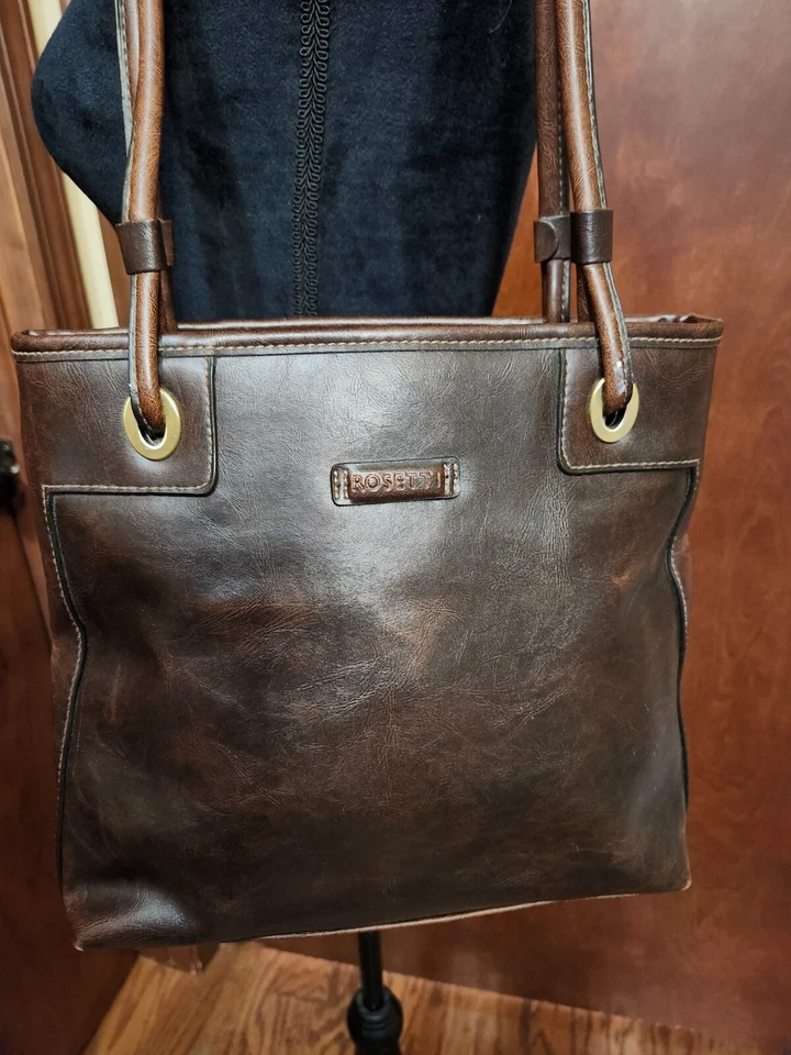 Rosetti Brown Leather Shoulder Bag With Outer Wallet and Built In Wallet Pouch - Image 3 of 4