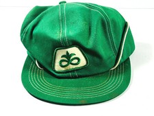 vtg Trucker Hat Pioneer Seeds Green farming farm harvest advertising