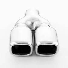 Exhaust Tip 2.25" Inlet Square Out Tailpipe Tip Slanted Outlet 9" Length SS304