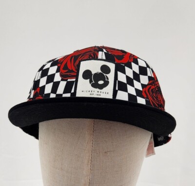 Disney Mickey Mouse X Neff Checker Roses Snapback Hat Cap