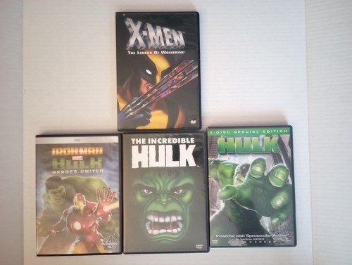 Marvel Comics Hulk, Ironman and X-Men Animated Lot of 4 DVD Superhero Cartoon