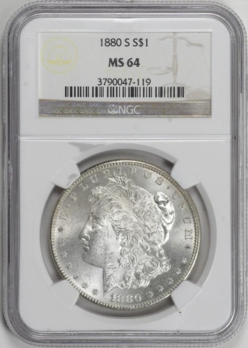 1880-S Morgan Silver Dollar $1 NGC MS64 [18F15]