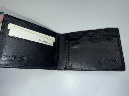 BRAND NEW BILLABONG MENS BLACK DOWNTOWN SLIM LEATHER WALLET - Picture 3 of 5