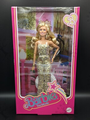 Barbie The Movie: Barbie Doll in Gold Disco Jumpsuit IN HAND BRAND NEW 