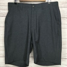 Pebble Beach Mens Golf Shorts size 34 Dry Luxe Performance Gray Poly Flat Front