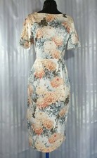 ASOS Peony Peach & Grey Shift Dress With Pockets size 12