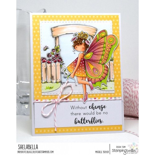 TINY TOWNIE BUTTERFLY GIRL-Stamping Bella Cling Rubber Stamp-Stamping Craft - Picture 26 of 30