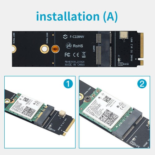 F-C228NV M.2 WiFi Card to M.2 Key M Adapter Converter for AX200 BCM94360NG Card - 第 5/6 張圖片