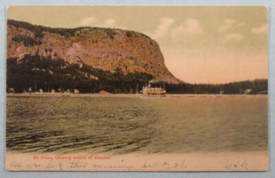 Mt. Kineo, Showing Arrival Of Steamer, ME Maine 1906 Postcard (#7067)