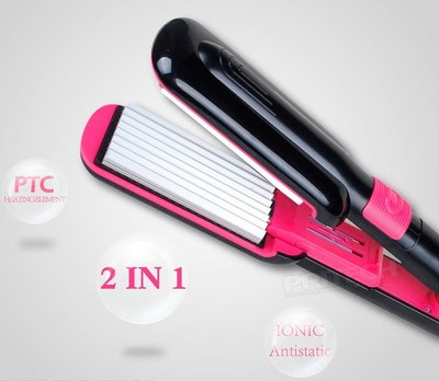 PLANCHA DE PELO IONICO 2 EN 1 MOLDEADOR PLACA ONDULADOR ALISADOR ALISADORA  LISO | eBay