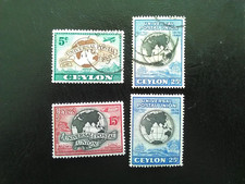 CEYLON 2 M/MINT 2 USED STAMPS 1949 75th ANNIV OF U. P. U. SG410-2.