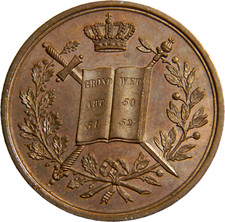 Netherlands 1849 Willem Inauguration Medal UNC    (03650)