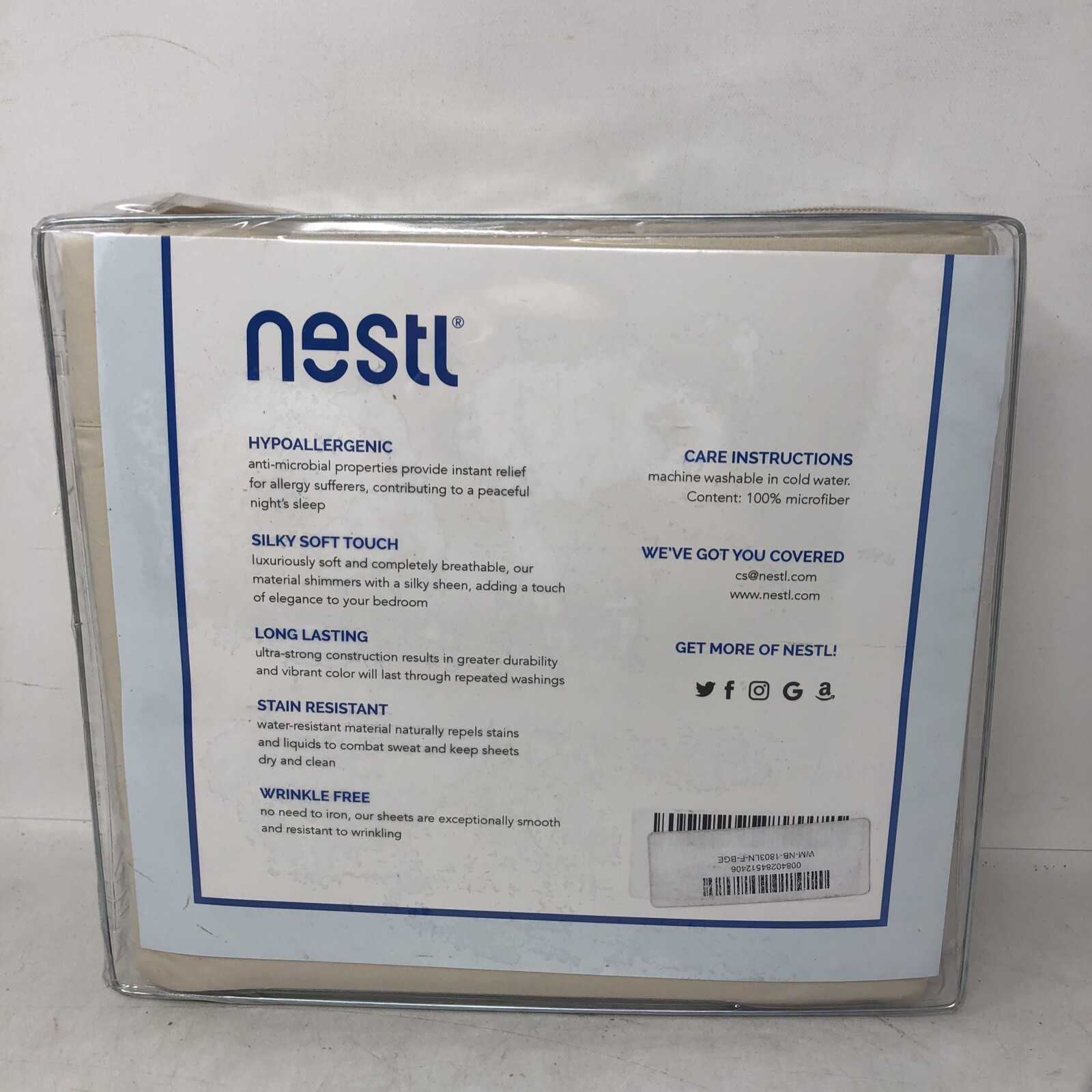 NESTL FULL SIZE 4 PIECE BED SHEET SET BEIGE