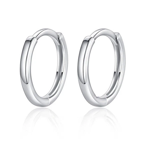 Reines massives Platin 950 Creolen Damen Glück glatt glänzend Kreis Ohrringe 1,4-1,6 g - Bild 5 von 7