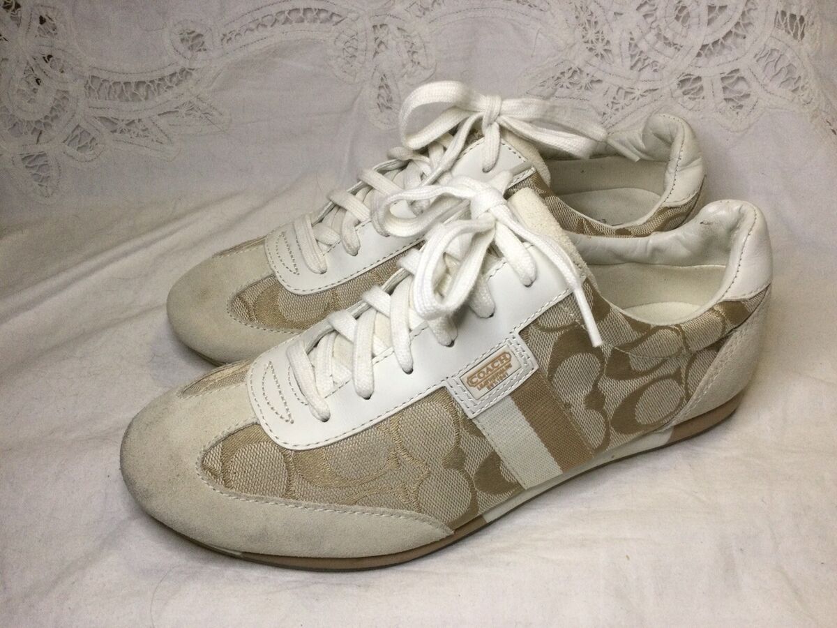 Coach Womens Joss Fashion Sneakers Shoes Cream Q293 Coach Womens Joss Fashion Sneakers Shoes Cream Q293