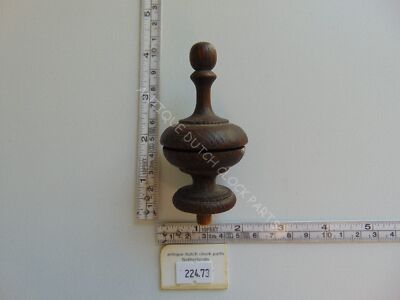 ORIGINAL WOOD SIDE TOP ORNAMENT ANTIQUE GERMAN REGULATOR CLOCK