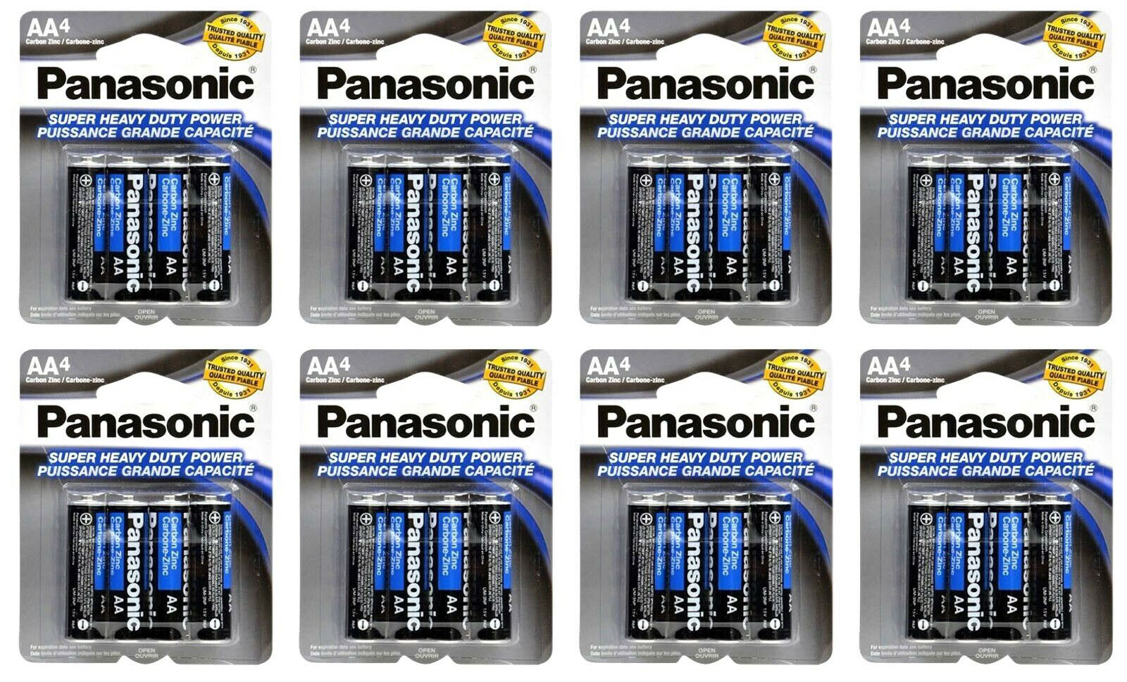 8Pk AA Batteries Battery Panasonic Super Heavy Duty Power Total 32 Batteries-image