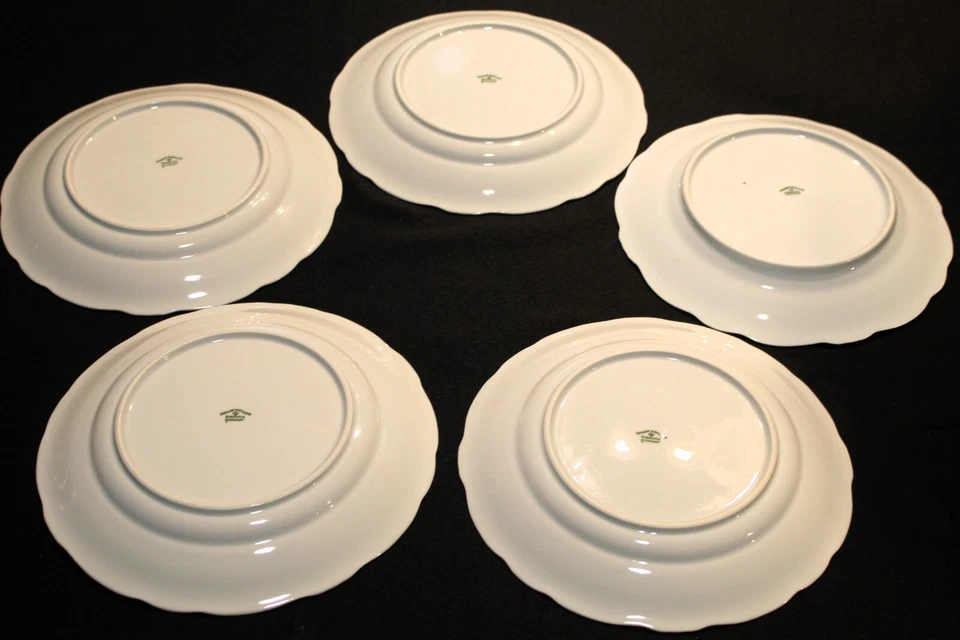 Juego de cinco platos de cena Johann Haviland Blue Guirnalda Baviera Foto 3 de 4