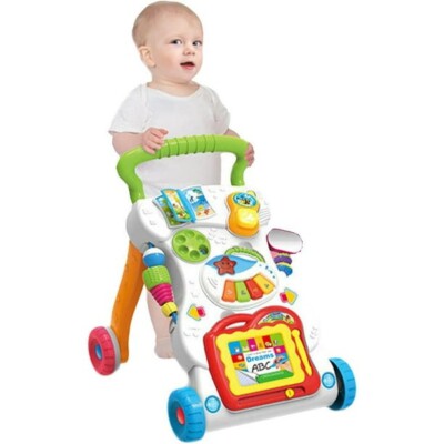 Sit-to-Stand Learning Walker, 2 in 1 Baby Walker, Early Educational Child Activi