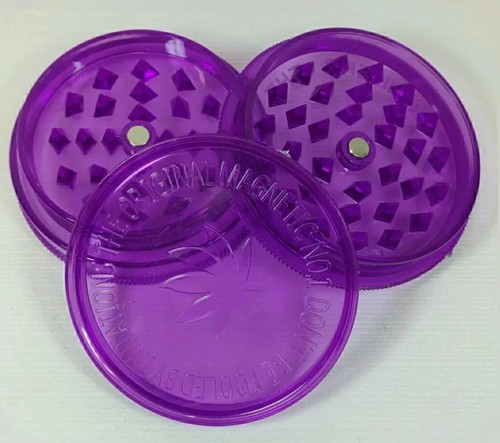 Plastic Herb Grinder 3 Part Magnetic Shark Teeth Assorted Colours, 60mm UK - Picture 8 of 8