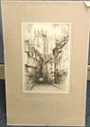 MOUNTED ETCHING Of York Cathedral By F Robson