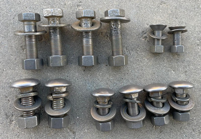 FORD EDSEL VILLAGER REAR BUMPER BRACKET NUTS BOLTS ROUND HEAD FLAT WASHERS 1958