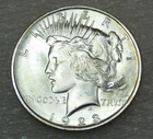 1923 Peace Silver Dollar BU Frosty White Luster in saflip #K422