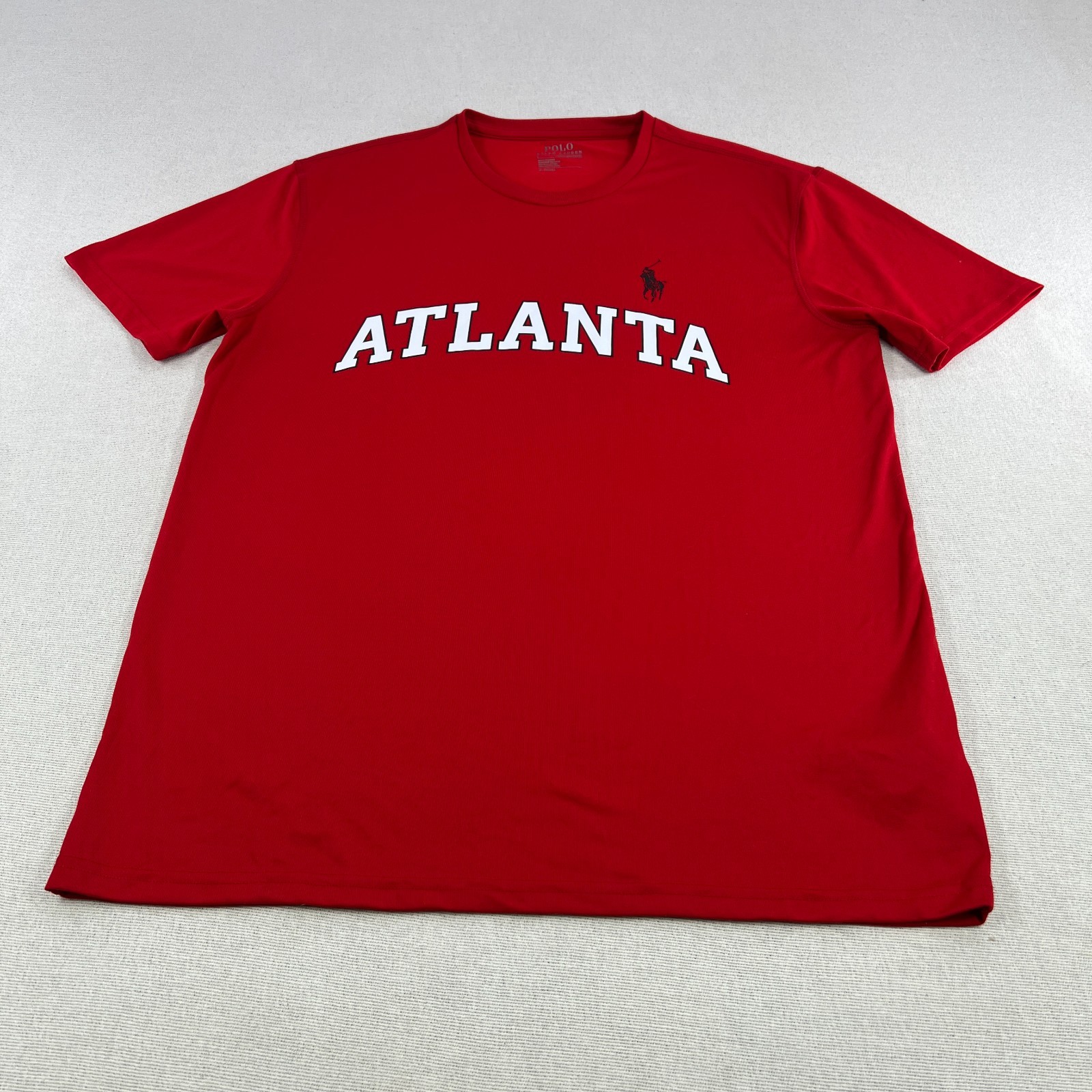 Polo Ralph Lauren Performance T Shirt Uomo M Rossa Manica Corta Pony Atlanta