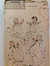 Butterick 6425 Layette Sleeper Gown Dress Sew...