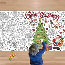 Giant Coloring Tablecloth,Crafts for Kids - 72x30 Inches, Paper Christmas