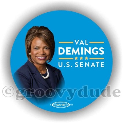 Val Demings 2022 U.S. Senate Florida Photo 2-1/4'' Cello Campaign Pinback Button