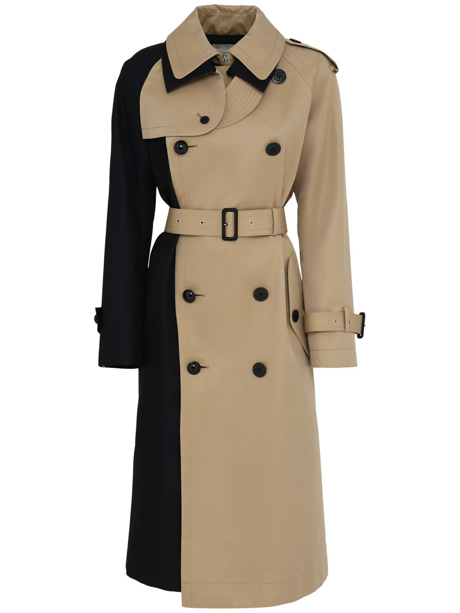 SACAI Black/Beige Cotton Coat New & Authentic | eBay