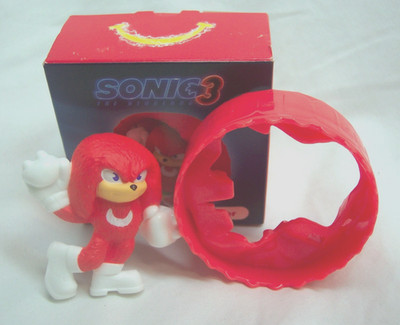 McDonald's 2024 Sonic 3 Movie KNUCKLES RED ROLLER 2'' Plastic PVC Toy Figure NEW