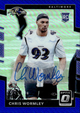 2017 Donruss Optic Rookies Autographs Blue #143 Chris Wormley RAVENS RC /75